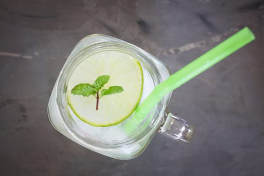 Cup of honey lime healthy drink, stock photo