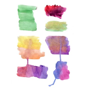 Set of colorful watercolor templates for background.