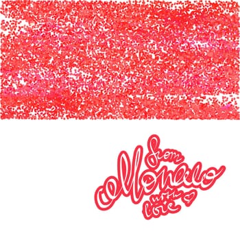From Monaco with love phrase on the abstract national flag background.