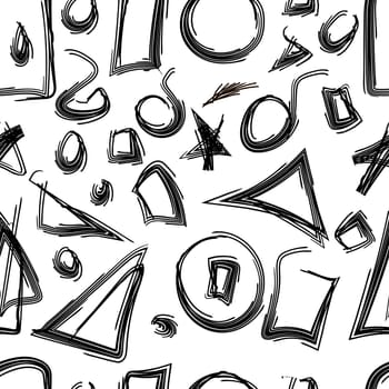 Sketched geometric shapes seamless transparent pattern can be used in any background.