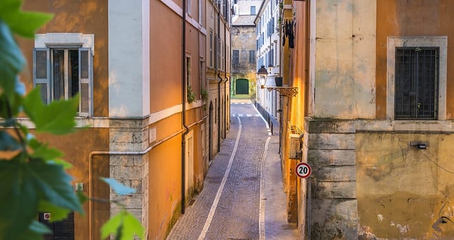 Via degli amatriciani. beautiful medieval street in Rome