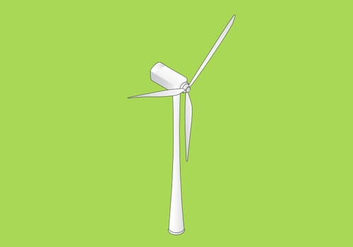 Wind turbine isometric flat vector 3d illustration, Wind generator.