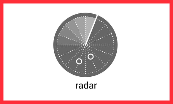 Radar contour outline vector icon. Sonar linear pictogram