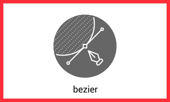 Bezier curve contour outline eps vector icon.
