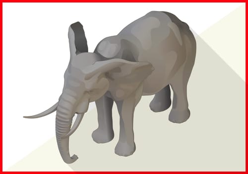 Elephant mammal isometric flat vector 3d illustration