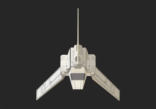 spaceship isometric flat vector 3d illustration.  Futuristic  spacecraft
