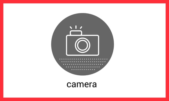 Camera contour outline vector icon. Photocamera linear pictogram