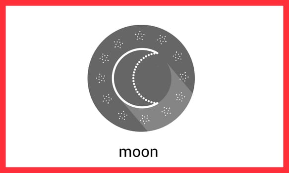 Moon contour outline vector icon. Astronomy linear pictogram