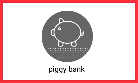 Piggy bank contour outline vector icon. linear pictogram