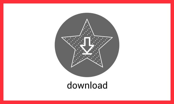 Download button contour outline vector eps icon.