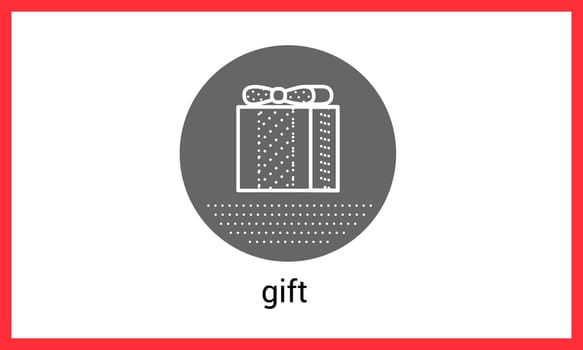 Gift box contour outline vector icon. Surprise linear pictogram