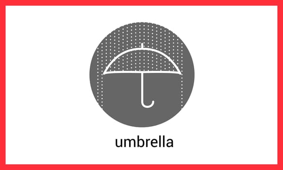 Umbrella contour outline vector icon. Rain protection linear pictogram