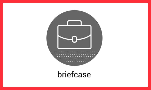 Briefcase contour outline vector icon. Suitcase linear pictogram