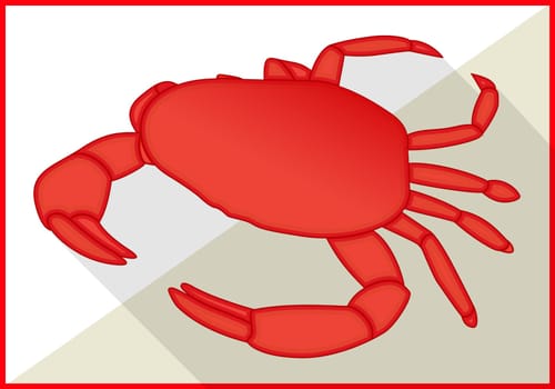 Crab isolated on white background. Crustacean isometric flat vector 3d illustration