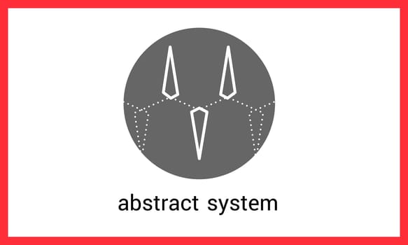 Abstract triangle logo contour outline vector icon. Prism geometric linear pictogram