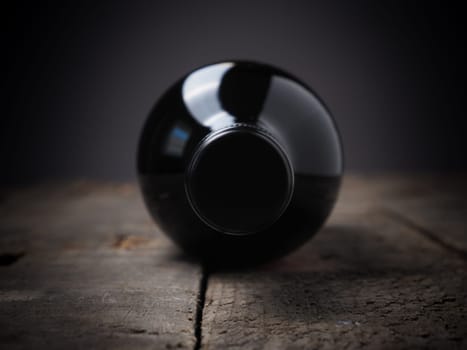 Close up of a bottle of wine