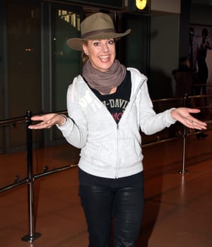 Arrival of Tanja Schumann at Hamburg Airport 04.02.2014