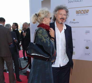 Wolfgang Niedecken with wife Martina ,Award ingess of the German Radio Prize 2013 in the Port of Hamburg ,Shed 52 ,05.09.2013