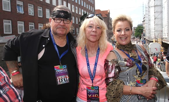 Kalle Haverland ,Ute Haverland,Tanja Schumann ,Christopher Street Day Parade through the city of Hamburg on 02.08.2014