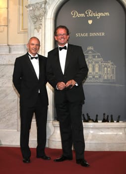 Jens Gardthausen and Graham Boyes ( host ) at the Dom Perignon Stage Dinner in Hamburg