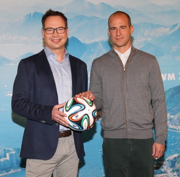 Matthias Opdenhoevel and Mehmet Scholl / Football WM PK in Hamburg