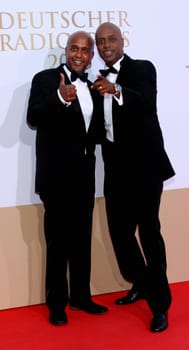 Yared Dibaba with brother Benjamin ,Awarding of the German Radio Prize 2013 in the Port of Hamburg ,Shed 52 ,05.09.2013
