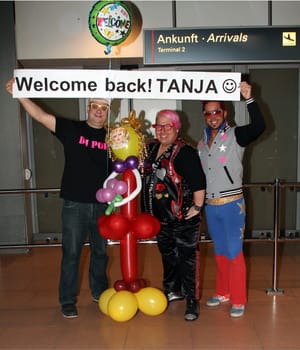 Arrival of Tanja Schumann at Hamburg Airport 04.02.2014