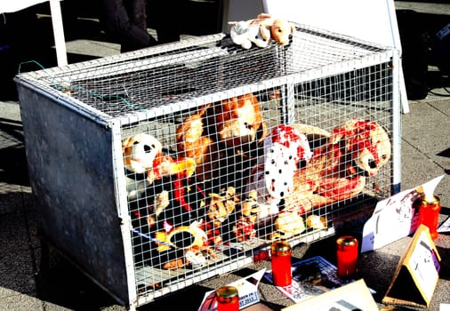 Hamburg - Nationwide demonstrations and vigils in Germany and Staedten in Europe on 08.03.2014 against the toting of the Romanian street dogs