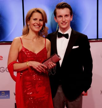 katrin mueller-hohenstein with son