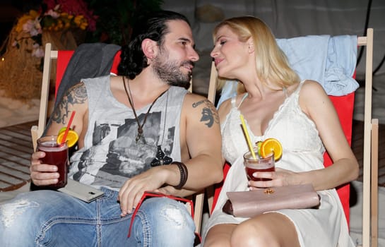 Marc Terenzi and Myriel at the Langnese Beach Center Party
