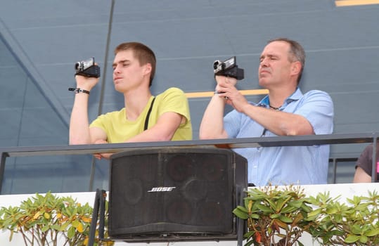 Rest of the maennlichen Wollny Clan Picture race day at the Trabrennbahn Hamburg with celebrities