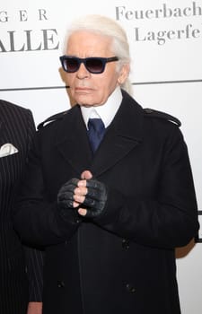 Karl Lagerfeld ,Private View &quot  Feuerbach's Muses - Lagerfelds Models &quot  at Galerie der Gegenwart Hamburg,22.02.2014