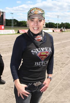 Tanja Schumann ,picture race day at the Trabrennbahn Hamburg with celebrities