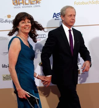 Tom Buhrow with Sabine Stamer ,Award ingess of the German Radio Prize 2013 in the Port of Hamburg ,Shed 52 ,05.09.2013