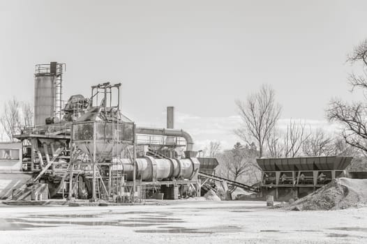 Gravel washing plant for concrete production and construction activities.