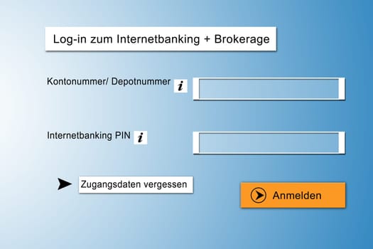 Online banking - illustration of a log-in account