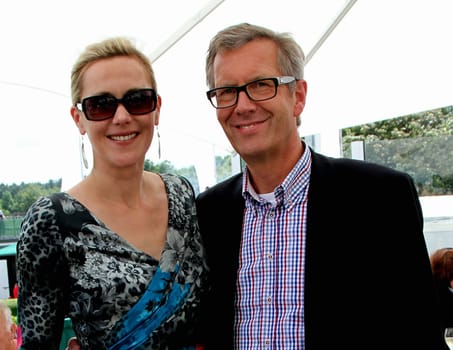 Bettina Wulff ,Christian Wulff / Audi Ascot race day 2012 at the gallop race track Neue Bult in Langenhagen near Hannover