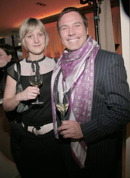 Hotel Lindner Opening in Hamburg am Michel with all-like celebrity . Photo: Frank Matthee with his manager Barbara Kimeswenger