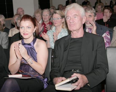 Book presentation and reading at Casino Esplanade with Burkhard Driest and Viola Möbius. Viola Möbius presented THE RACHE IS MY" and Burkhard Driest Burning Guilt"