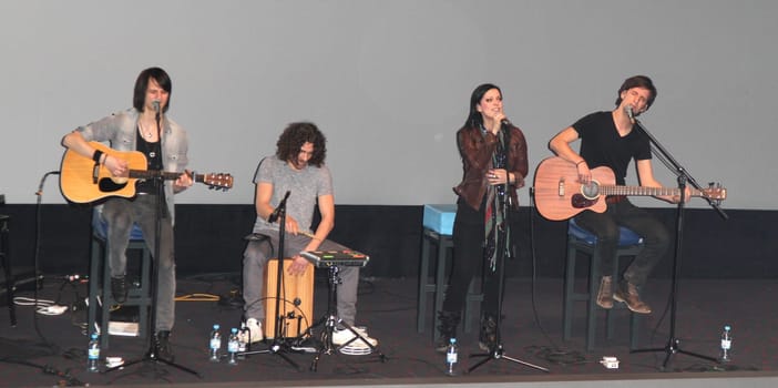 Silbermond at Cinemaxx,Hamburg where fans watch the DVD " Nothing Happens Live in Münster "" could already see before release,followed by an autograph session"
