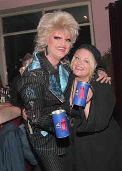 Olivia Jones and Tine Wittler invited to their charity party in favor of AIDS relief in the Paralellwelt on 14.06.2008.