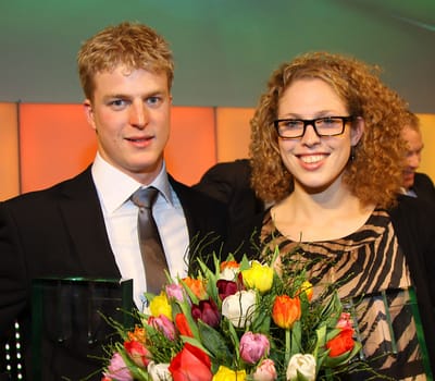 6th Hamburg Sports Gala of the Hamburg Sports Federation,Hamburg Chamber of Commerce,14.02.2011,receive the prize as best Hamburg sportswoman 2010: Footballer Kim Kulig and swimmer Steffen Deibler