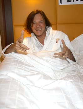 Juergen Drews in bed at the press conference "My Star of the Year"",Hamburg"