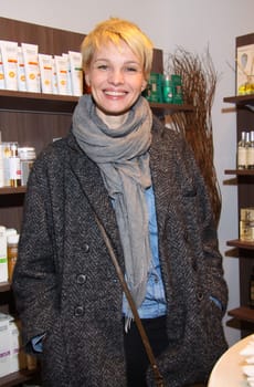 Susann Atwell Dana _ Schweiger presented the new Belly Button natural cosmetics and care product line at the Aliqua Store Hamburg