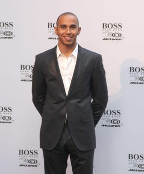 Lewis Hamilton attends the 30th shop jubilee of the luxury brand Hugo Boss in Hamburg,Neuer Wall,Hamburg,20.07.201