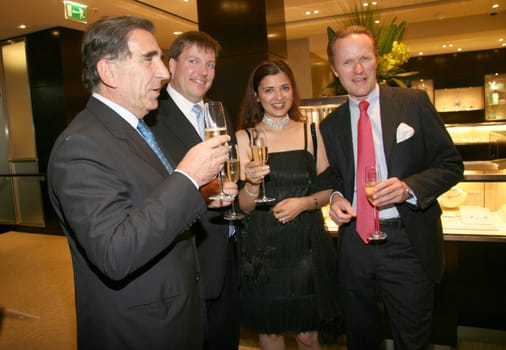 Cecare Settepassi,Nazalia Butcher,Duane Butcher and Hubertus von Frankenberg at the Tiffany opening at the Neuer Wall Hamburg with 500 invited guests /14.06.2007/
