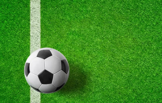 Football turf with football