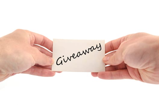 Giveaway text concept isolated over white background