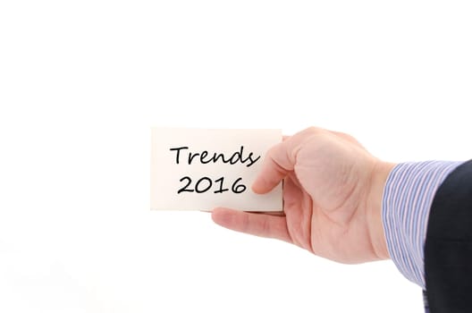 Trends 2016 text concept isolated over white background