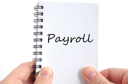 Payroll text concept isolated over white background